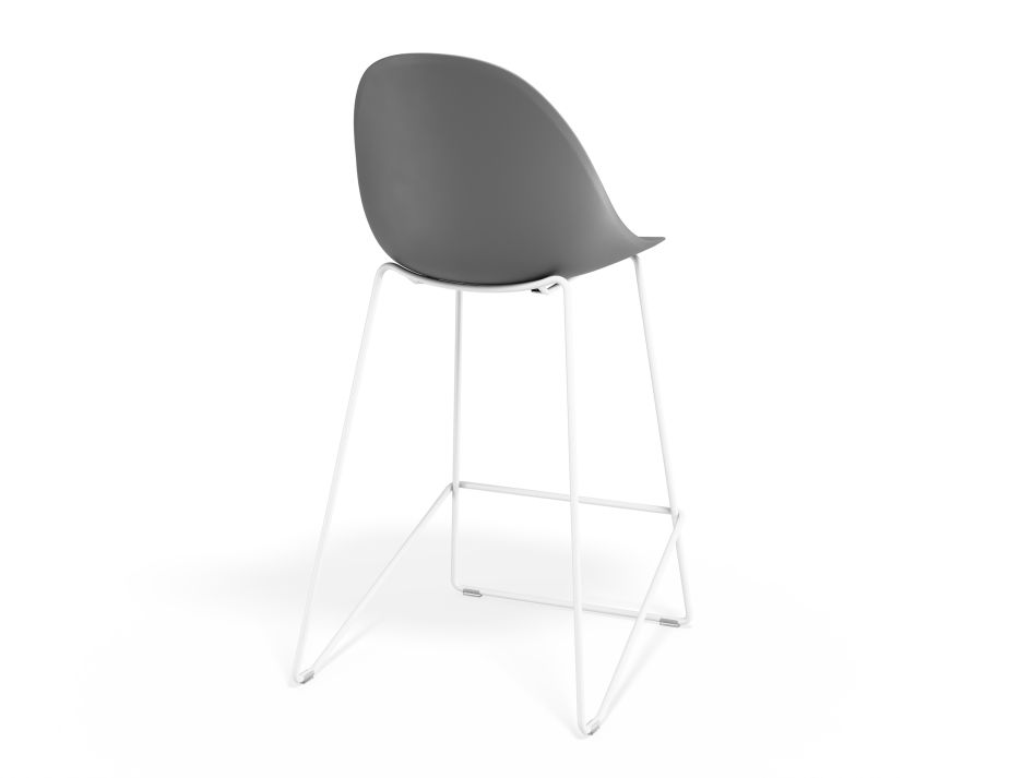 P 2 Pebble Kitchenstool Greyseatv2 Whiteframe