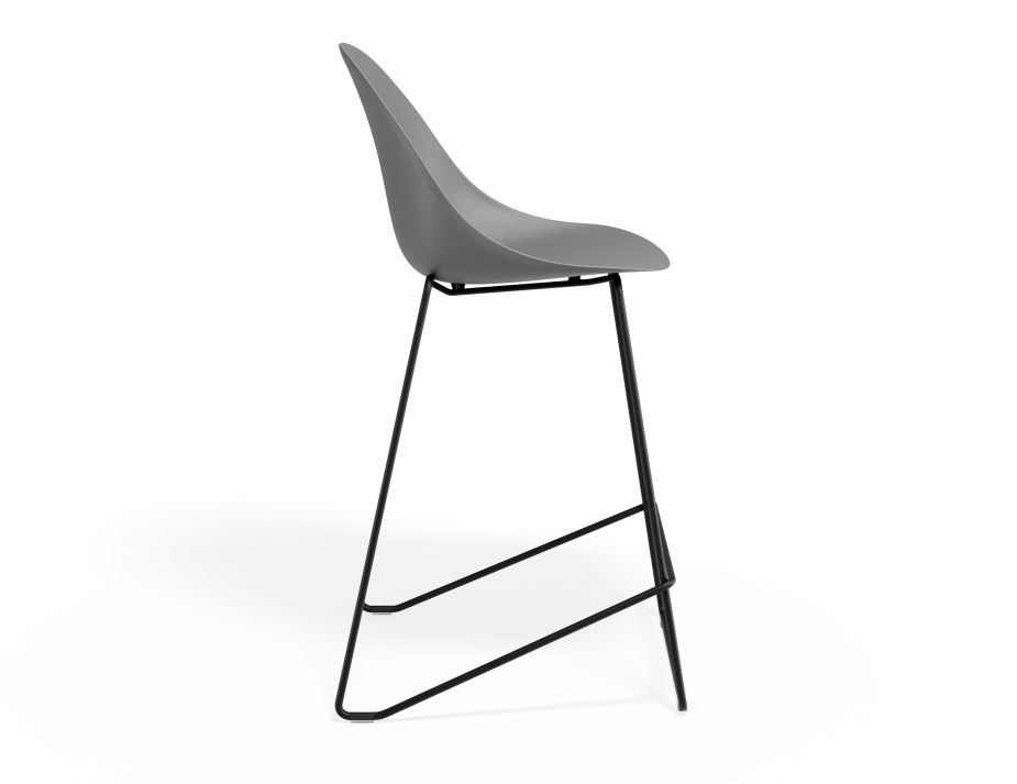 P 3 Pebble Kitchenstool Greyseatv2 Blackframe