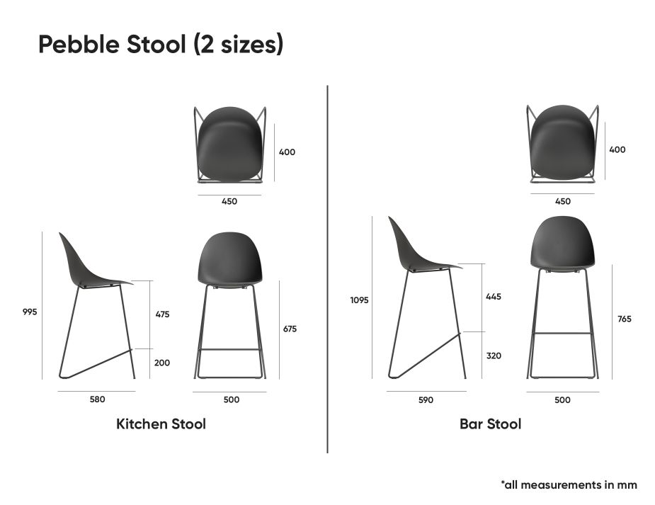 Pebble Stools Dimensions Page 2