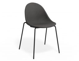 P 1 Pebble Chair Greyfabricseat 4postblack