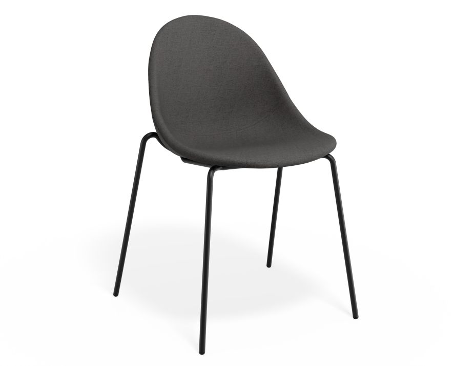 P 1 Pebble Chair Greyfabricseat 4postblack