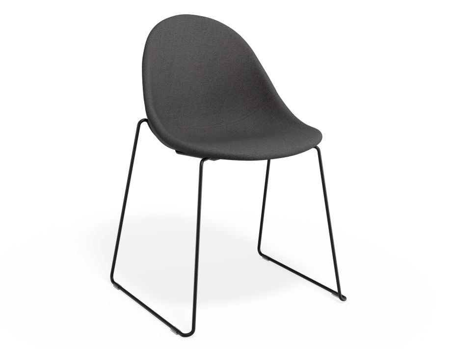 P 1 Pebble Chair Greyfabricseat Sledblack