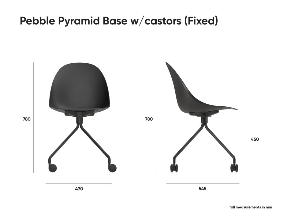 Pebble Pyramid Castors Fixed New Dimensions