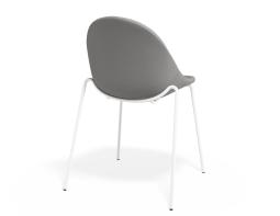 P 2 Pebble Chair Cloudgreyfabricseat 4postwhite