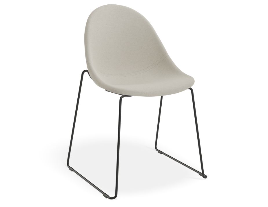 Pebble Rail Chair Light Grey Fabric 1 V2