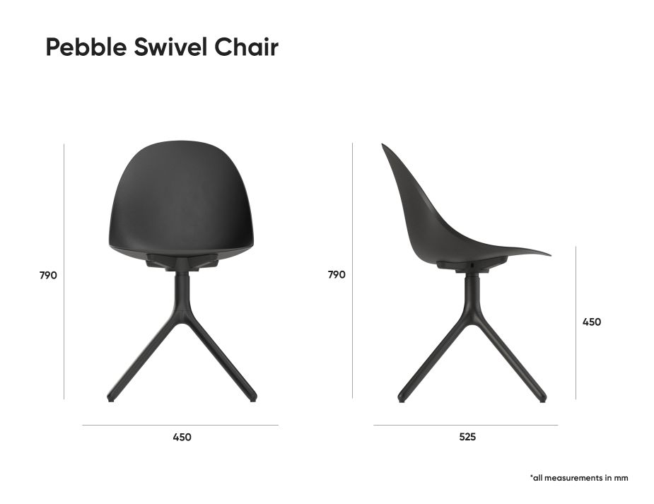 Pebble Swivel Chair New Dimensions