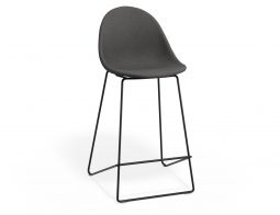 P 1 Pebble Kitchenstool Greyfabricseat Blackframe