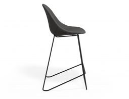 P 3 Pebble Kitchenstool Greyfabricseat Blackframe