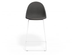P 4 Pebble Kitchenstool Greyfabricseat Whiteframe