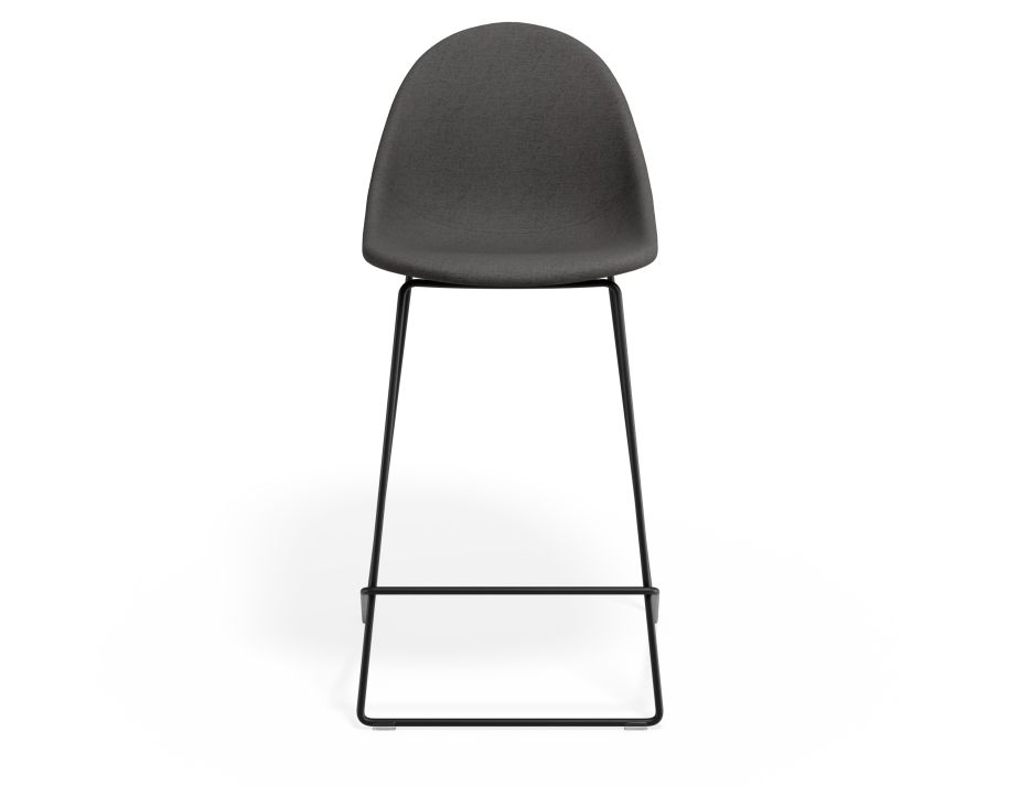 P 4 Pebble Kitchenstool Greyfabricseat Blackframe