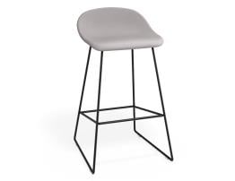 Pop Stool - Black Frame and Fabric Light Grey Seat