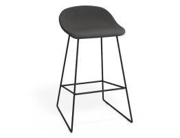 Pop Stool - Black Frame and Fabric Grey Seat