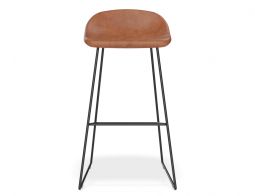Pop Stools Brown Leather Front