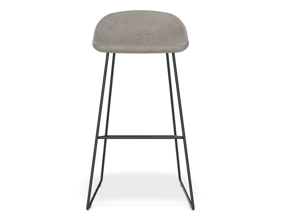 Pop Stools Grey Leather Front