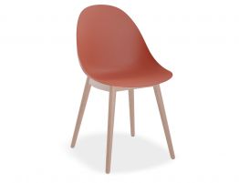 Pebble Chair Coral with Shell Seat
