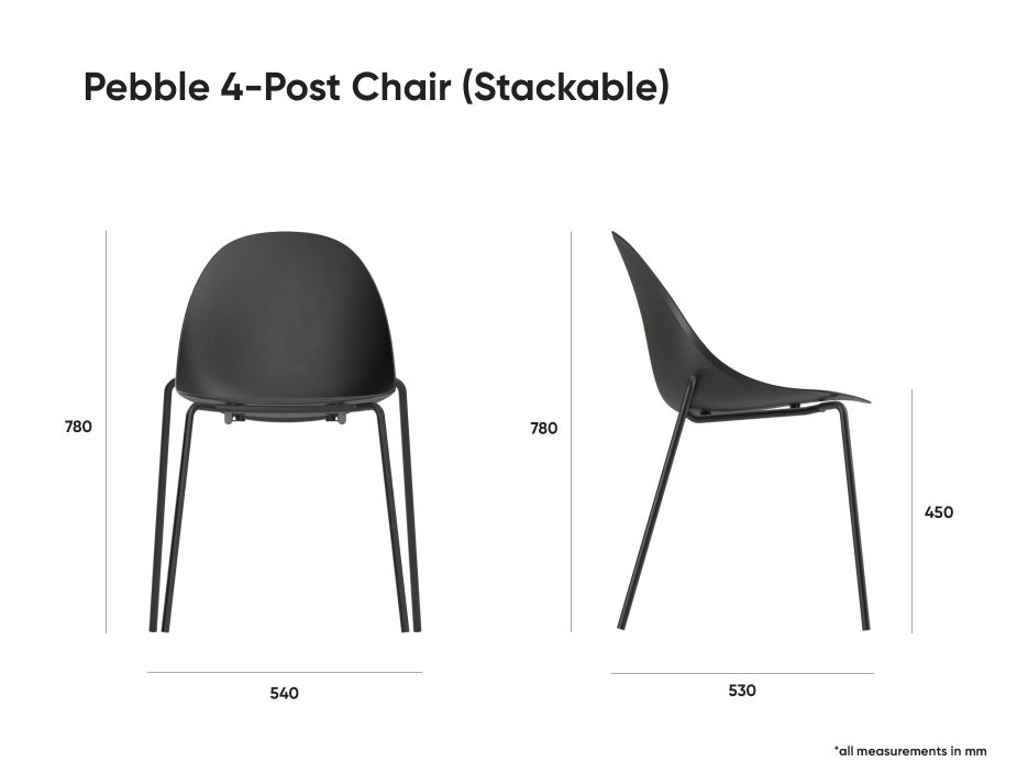Pebble 4 Post Chair Dimensions