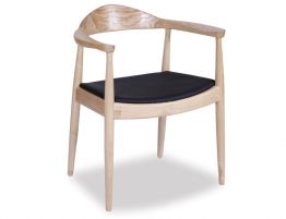 Bow Armchair - Natural - Black Pad