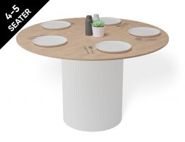 Mimi Dining Table - White - Natural - 120cm