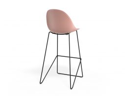 P 2 Pebble Barstool Pinkseat Blackframe
