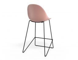 P 2 Pebble Kitchenstool Pinkseat Blackframe