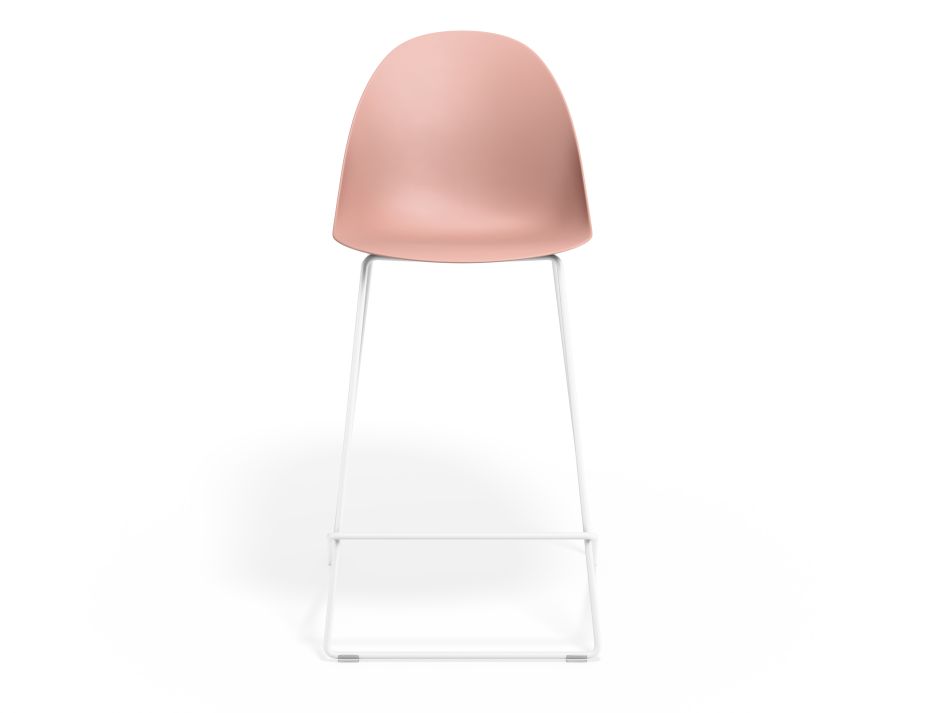 P 4 Pebble Kitchenstool Pinkseat Whiteframe