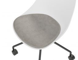 White Seat Grey Leather Cushion