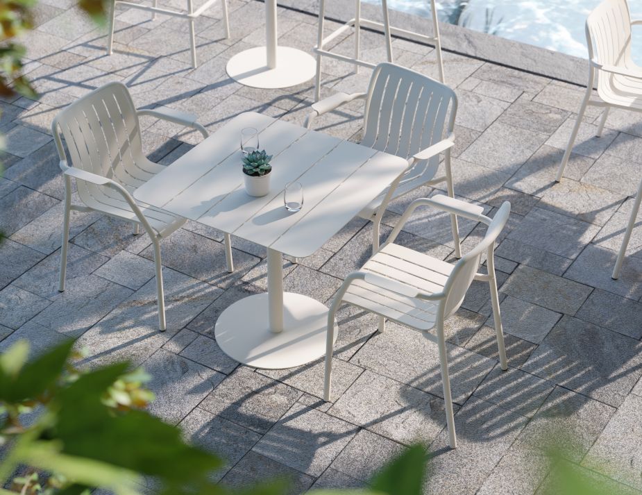 White Outdoor Modern Roku Armchair