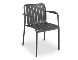 Roku Outdoor Arm Chair in Matt Charcoal