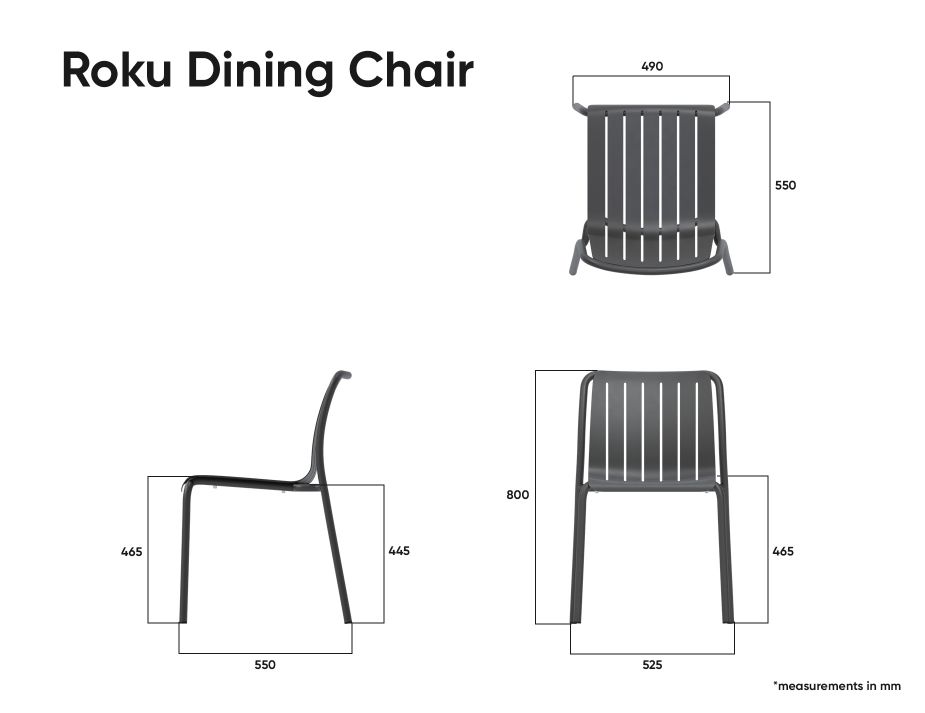 Roku DiningChair Dimensions