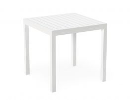 Halki Table Matt White Aluminium 77cm x 77cm