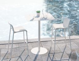 White Stool At Pool