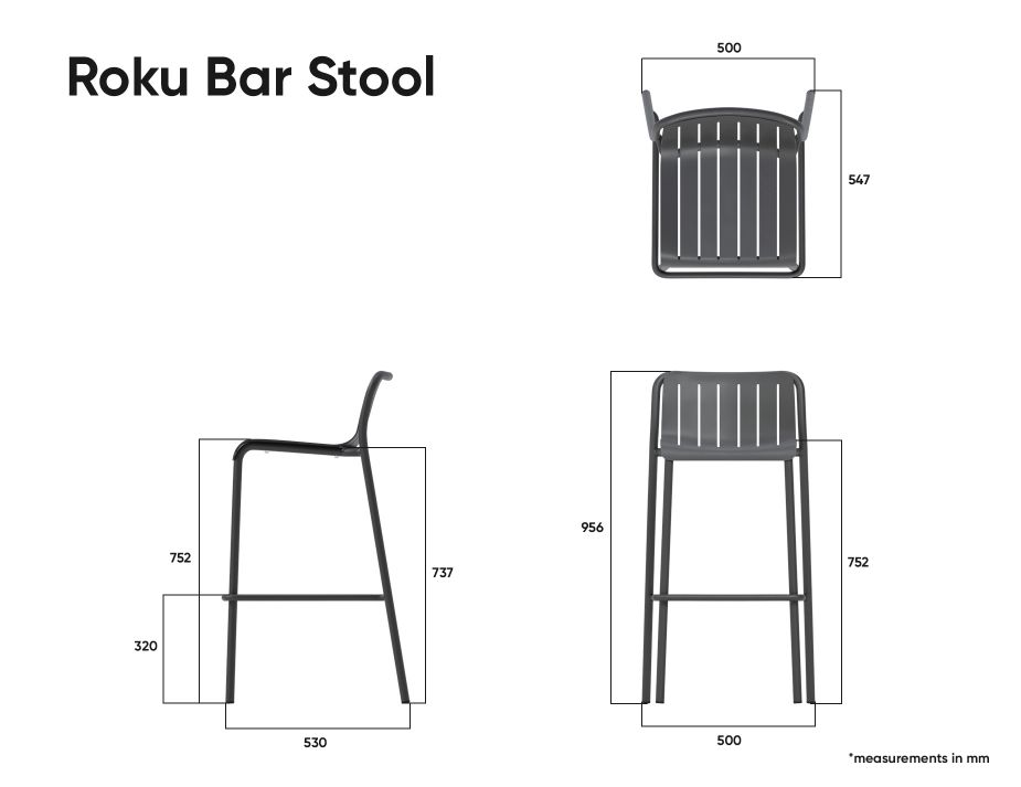 Roku BarStool Dimensions