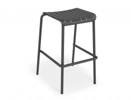 Roku Outdoor Backless Bar Stool in Matt Charcoal