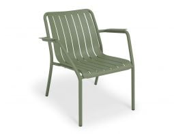Roku Low Relax Arm Chair Green MAIN