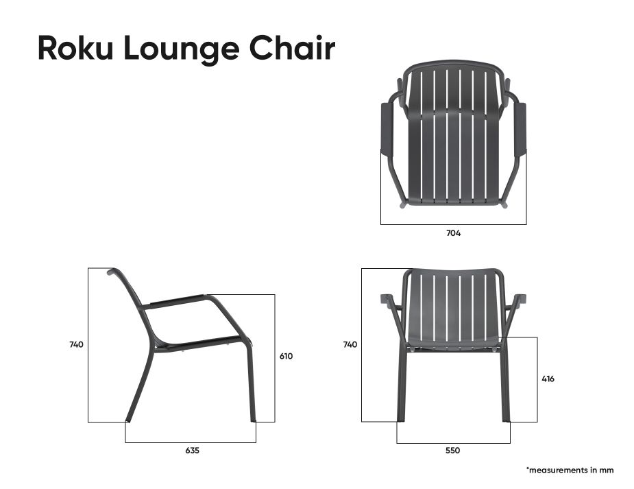 Roku LoungeChair Dimensions