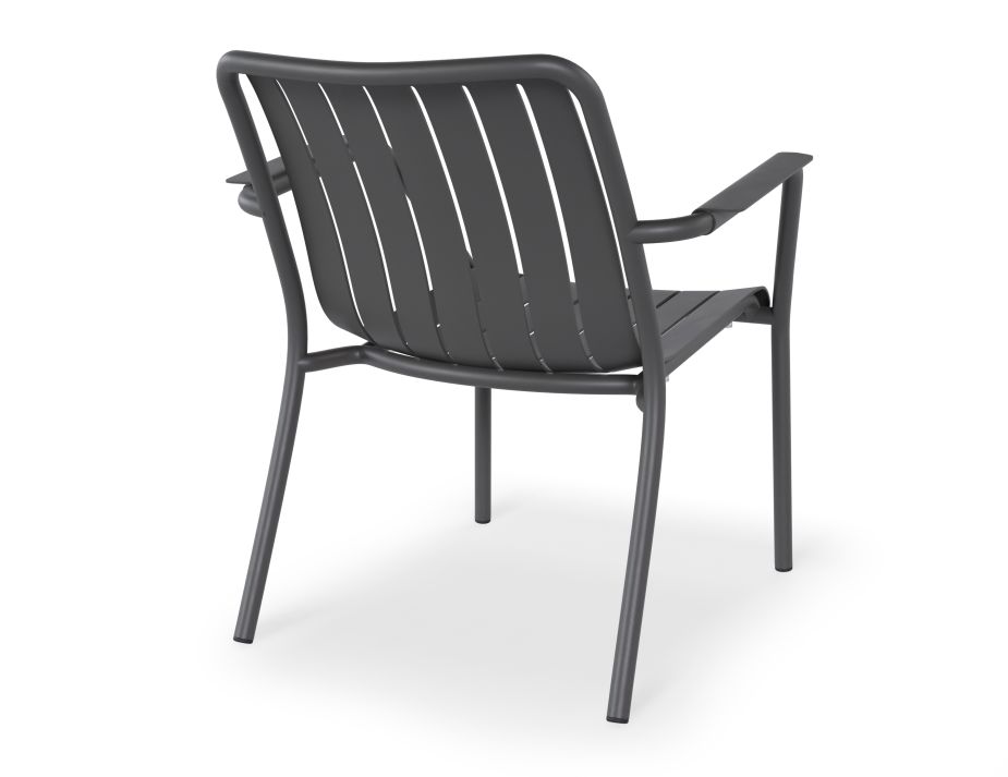 Roku Low Relax Arm Chair Charcoal BACK