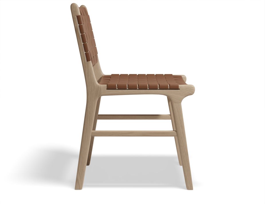 Brooklyn Diningchair Naturalframe Tanleather Side