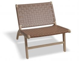 Brooklyn Lounge Chair - Woven Cognac Seat / Natural Frame ***Clearance***