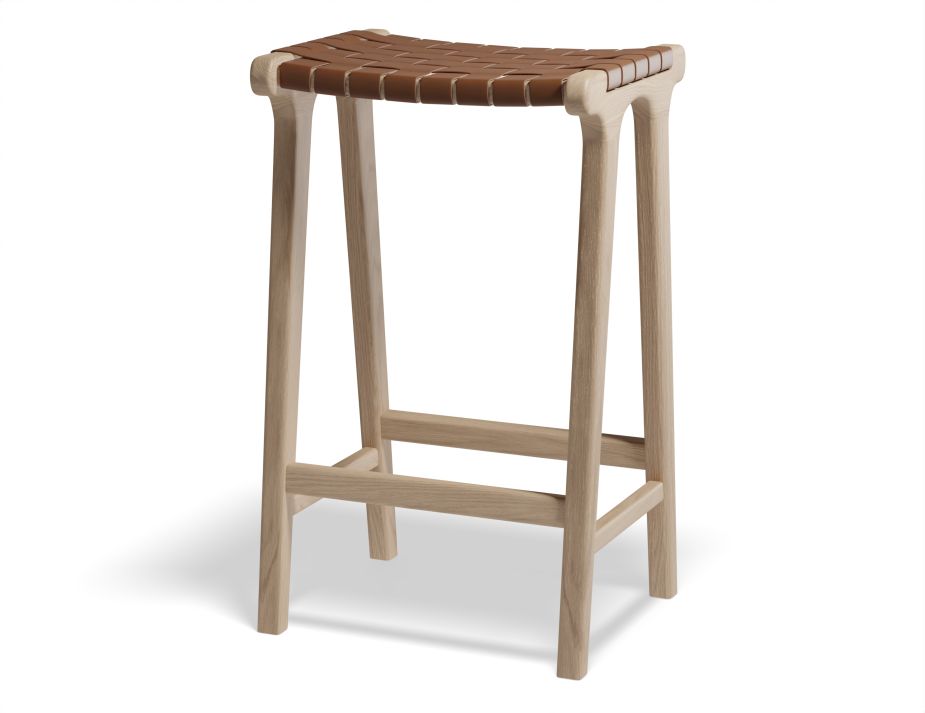 Brooklyn Barstool Naturalframe Tanleather Back