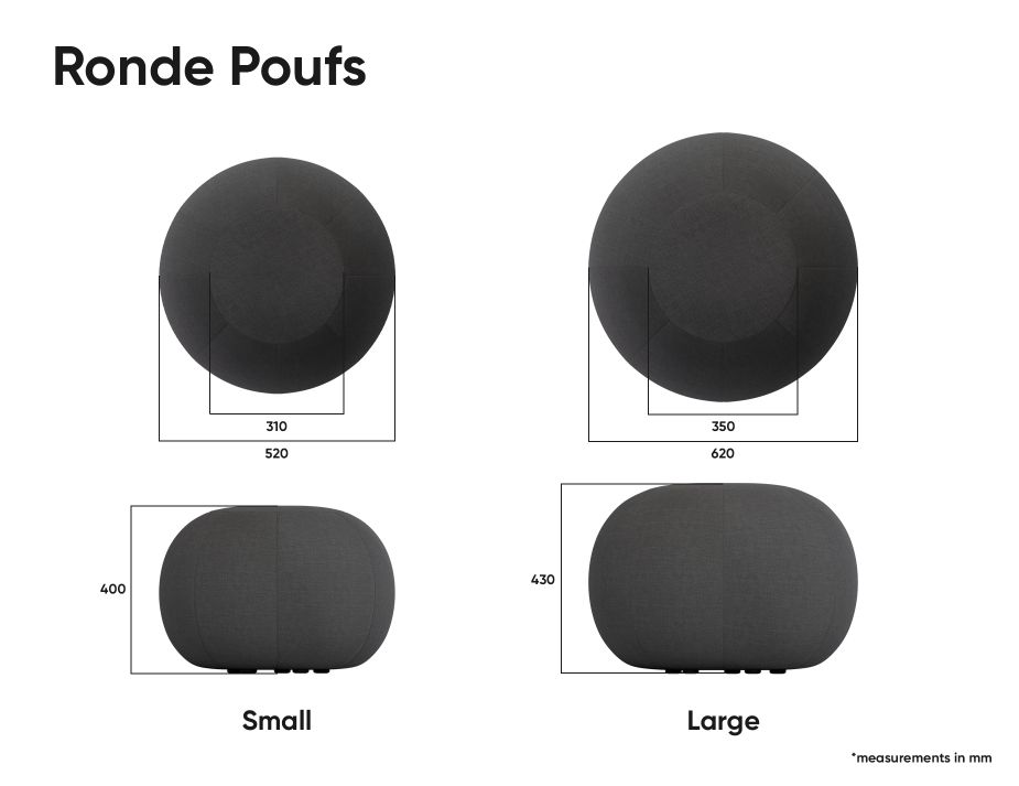 Ronde Poufs Dimensions