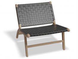 Brooklyn Lounge Chair - Woven Black Seat / Natural Frame