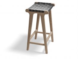 Brooklyn Backless Stool - Woven Black Seat / Natural Frame ***Clearance***