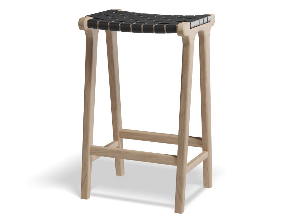 Black woven clearance barstool