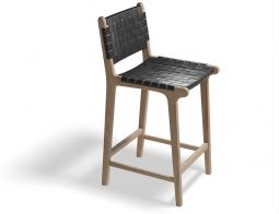 Brooklyn Kitchenstool Naturalframe Blackleather 2