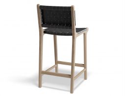 Brooklyn Kitchenstool Naturalframe Blackleather Back