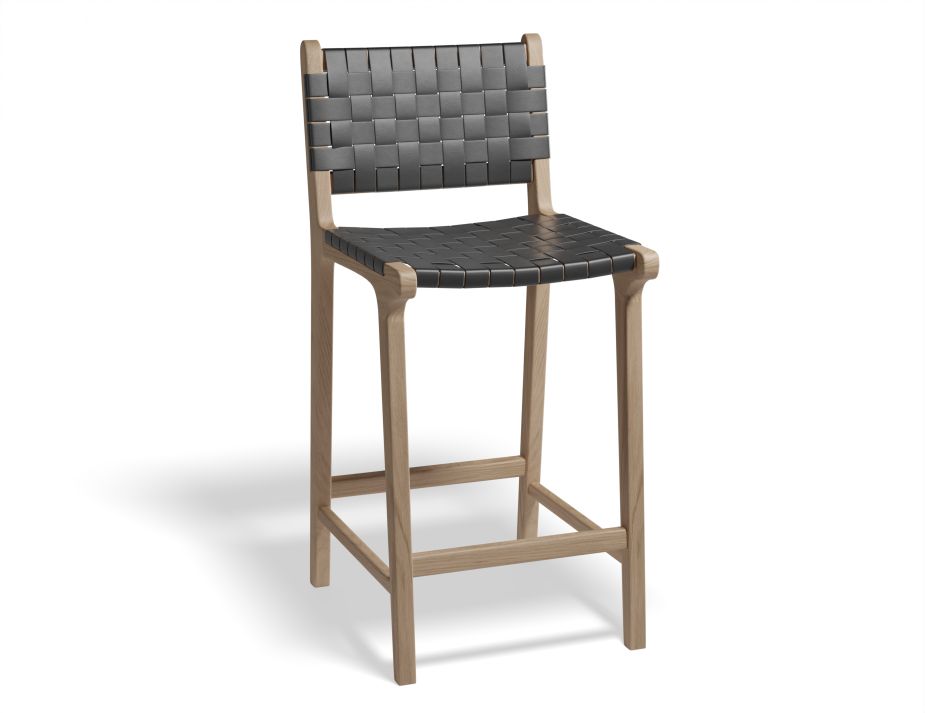 Brooklyn Kitchenstool Naturalframe Blackleather