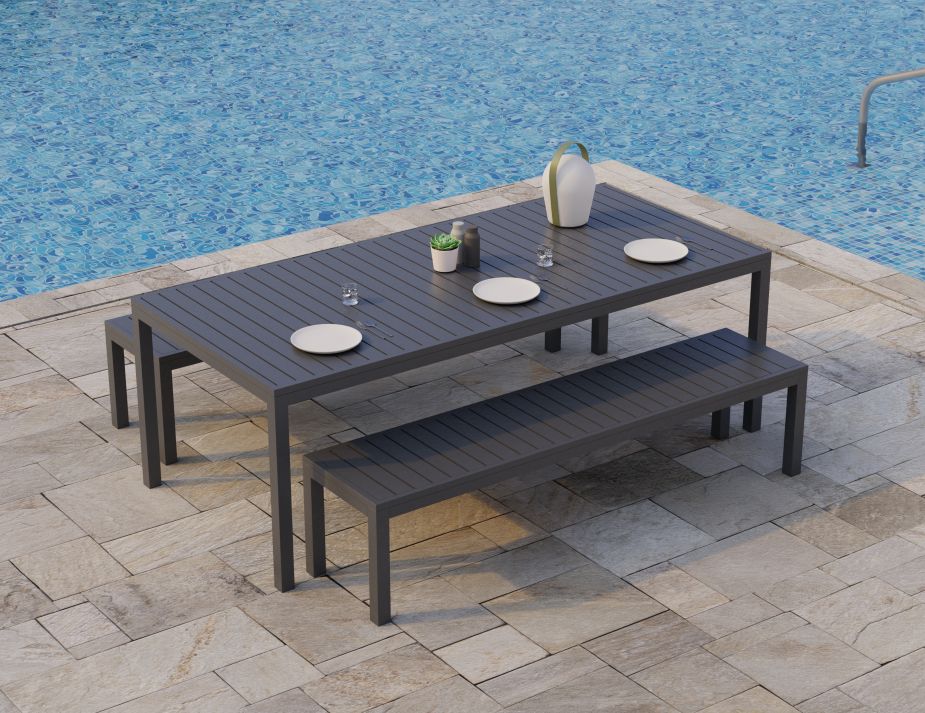 Charcoal 190 Bench Poolside