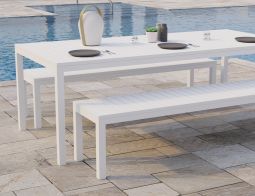 White 190 Bench Poolside2