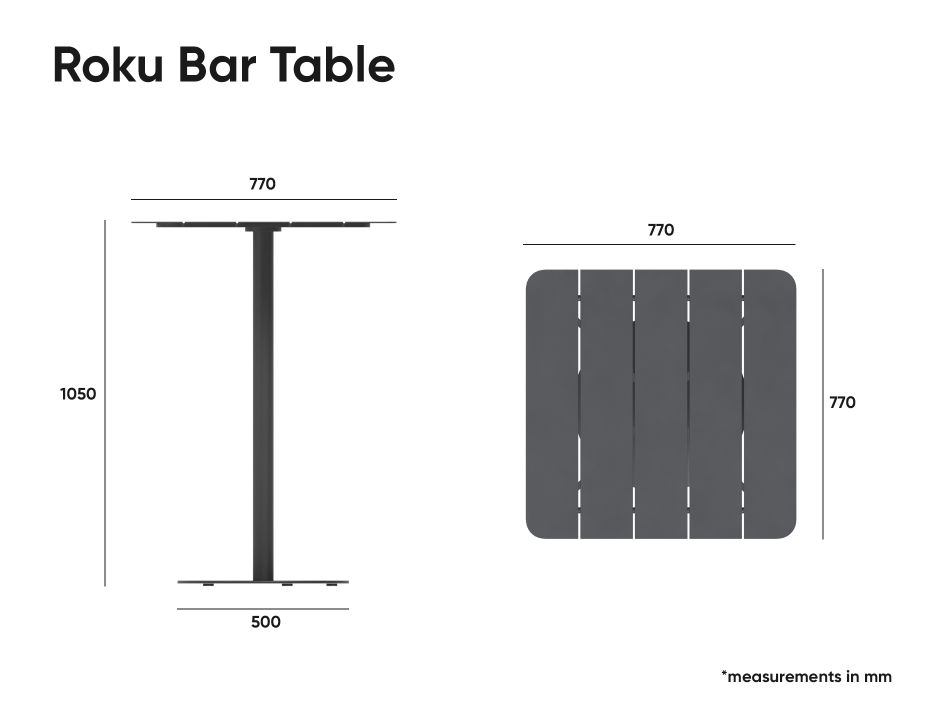 Bar cheap table measurements