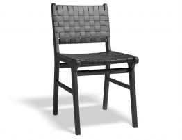 Brooklyn Dining Chair - Woven Black Seat / Black Frame